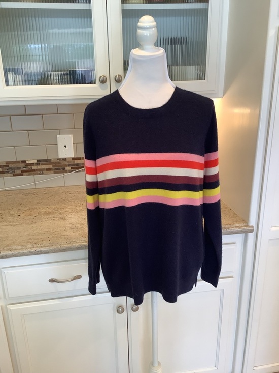 Boden Sweaters - Boden Cashmere Women's Navy Striped Crewneck Sweater - Size XL